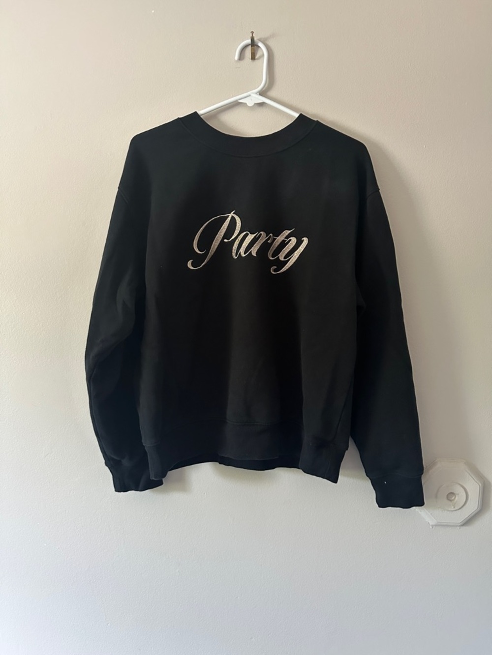 Universal Thread Black Sweatshirt with Metallic Script - Picture 2 of 8